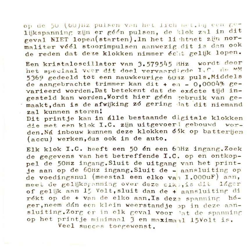 Crystal Oscillator 60Hz with MM5369