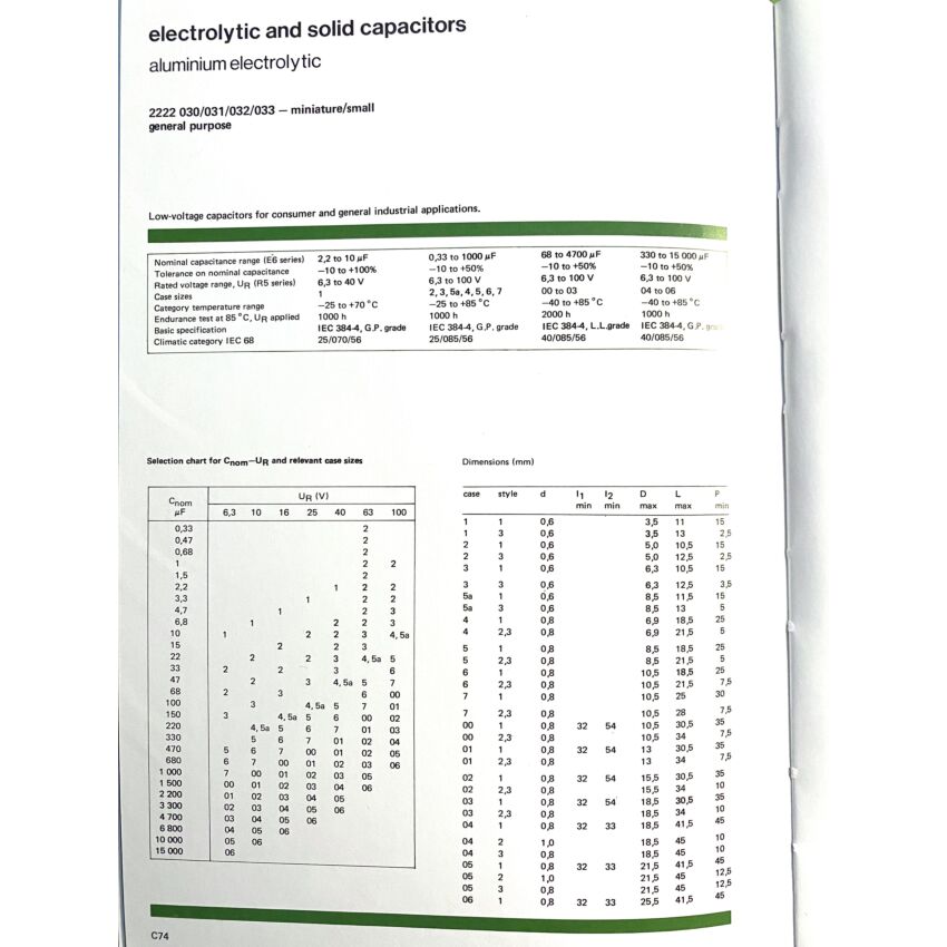 Philips Aluminum electrolytic capacitors miniature / small  6.3 - 100V Axial