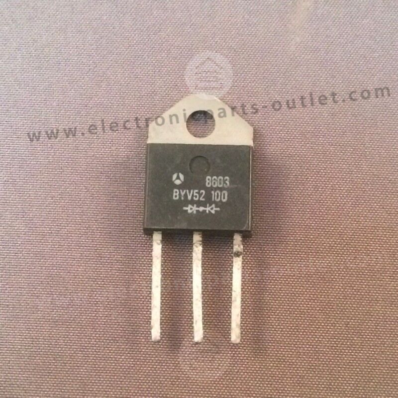 BYV52/100   2x60A-100V Ir 2.5mA/100°C – trr 50ns –  0.85V