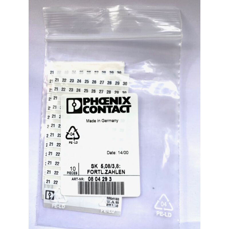 Phoenix Contact SK 5,08/3,8: 0-9 - 0804183 coding stickers 21-30