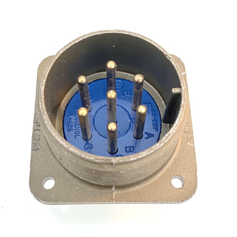 Amphenol Mil. 7 pin Male Chassis 97-3102-A-22-28-P (426) size 22
