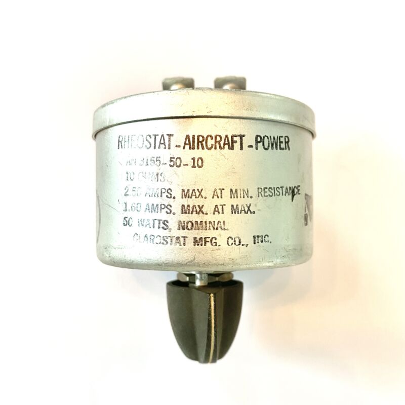 Clarostat Rheostat Aircraft Power 10 Ohm / 50W  AN3155-50-10