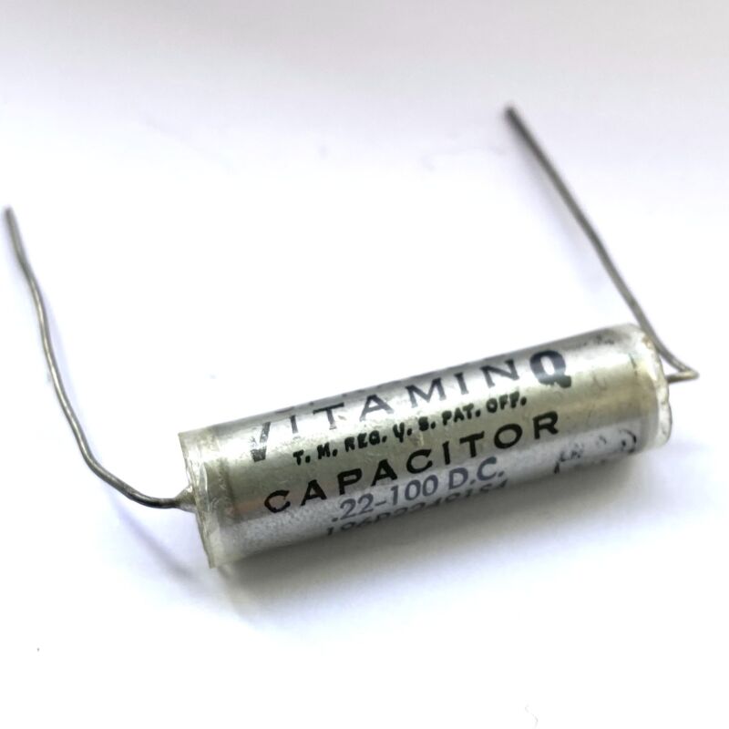Sprague Vitamin Q Audio grade paper in oil capacitor MIL-specs 0,22uF / 100VDC