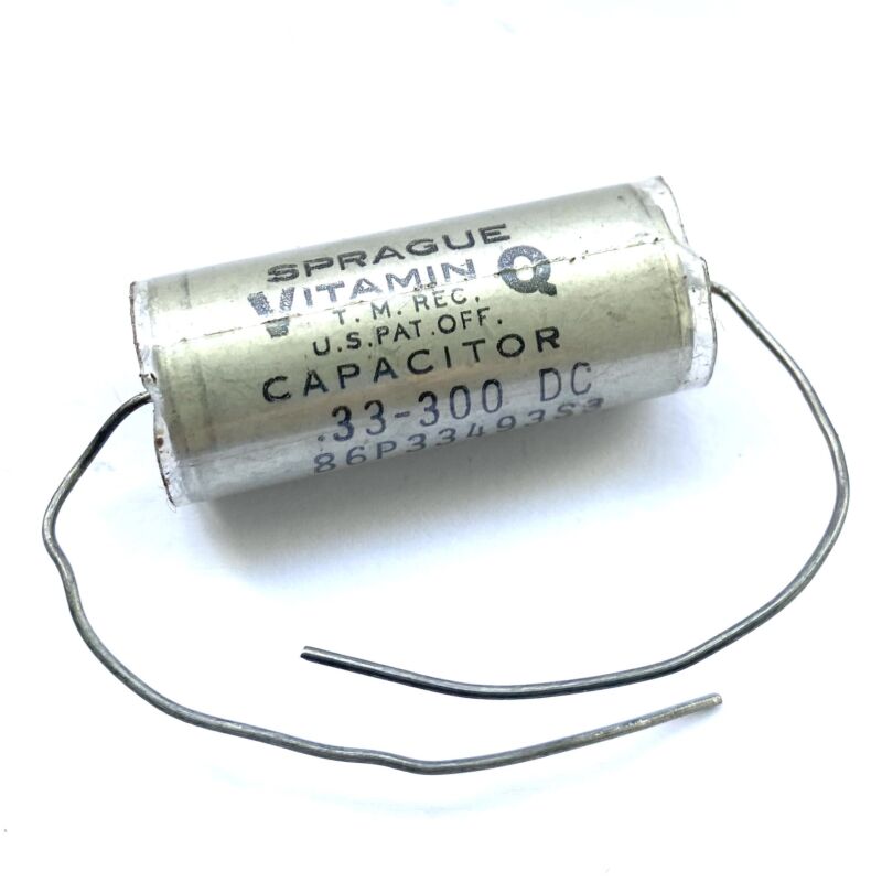 Sprague Vitamin Q Audio grade paper in oil capacitor MIL-specs 0,33uF / 300VDC