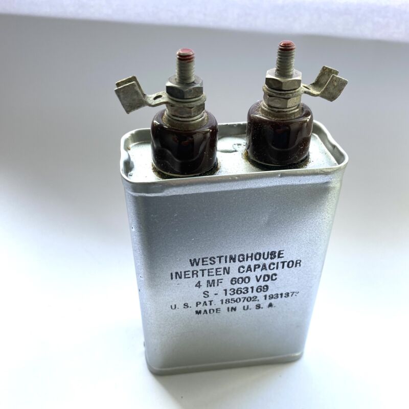 Westinghouse Inerteen Audio grade paper in oil can capacitor MIL-specs 4uF / 600VDC