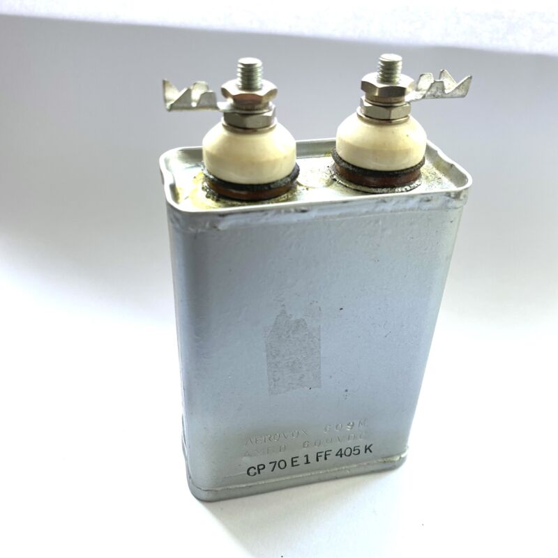 Aerovox Audio grade paper in oil can capacitor MIL-specs 4uF / 600VDC