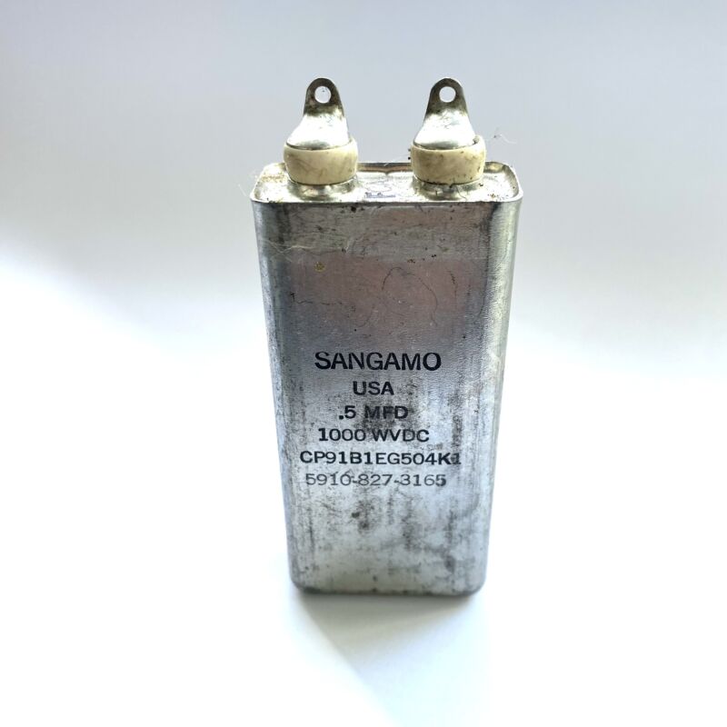 Sangamo Audio grade paper in oil can capacitor MIL-specs 0,5uF / 1000VDC