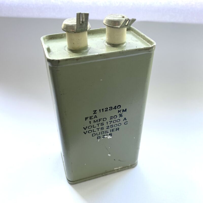 Dubilier Audio grade paper in oil can capacitor MIL-specs 1uF / 1700VDC /20%
