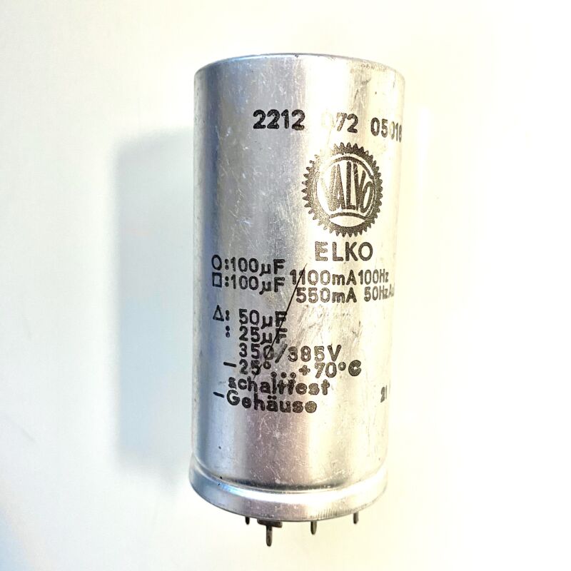 Valvo 2212 072 05016 100uF + 100uF + 50uF + 25uF 385V Capacitor