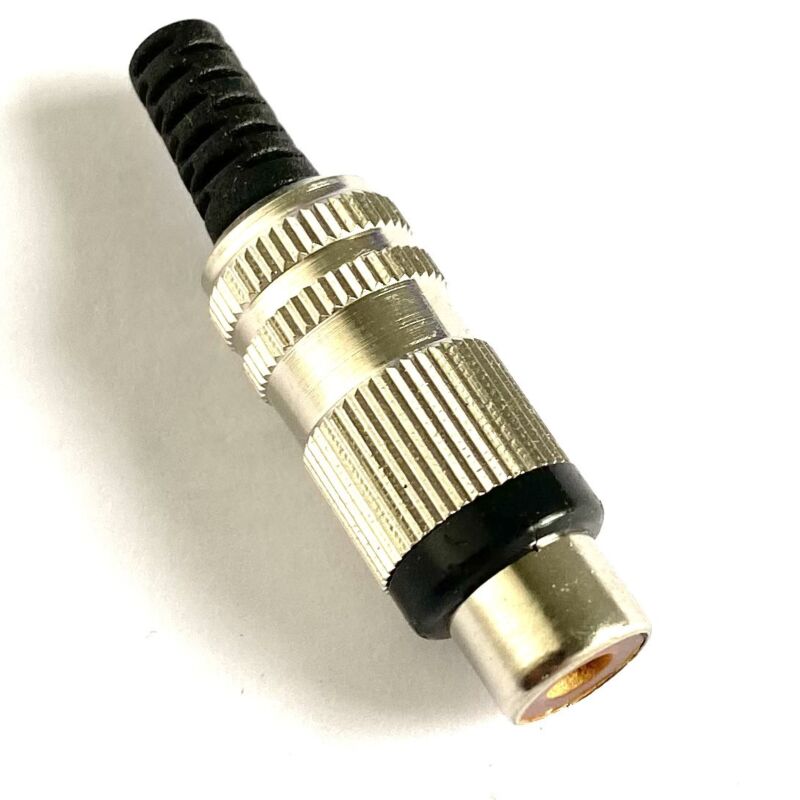 Rca plug female black metal housing