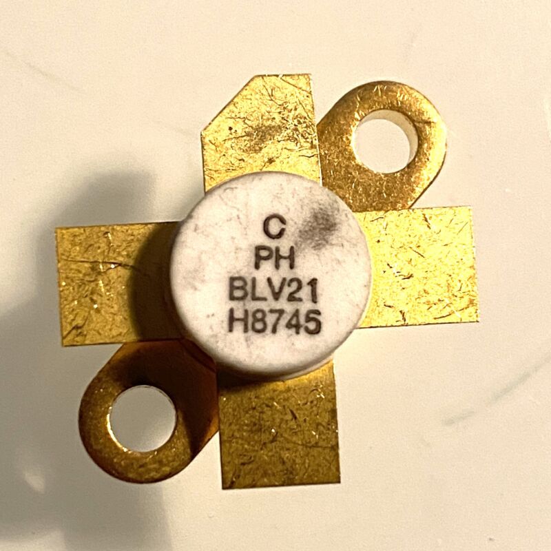 Philips BLV21 RF Power Transistor, up to 0.175 GHz, 15 W, 10 dB, 28 V