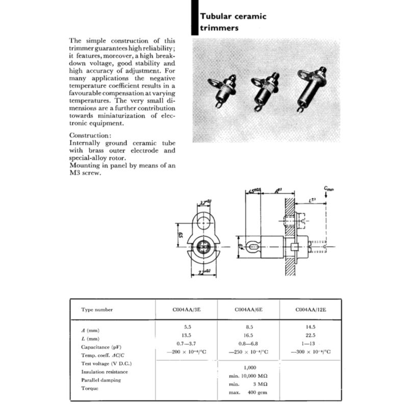 Philips C004AA trim capacitor 25mm