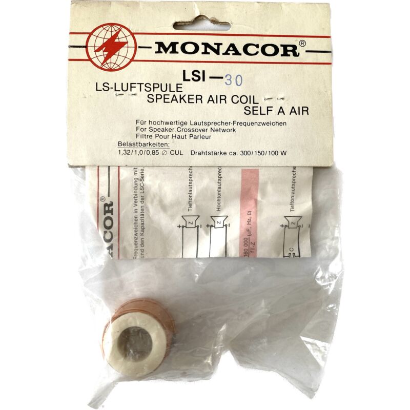 Monacor LSI-30 aircoil 0.3mH - 0.85cul - 0.34Ω - 100W