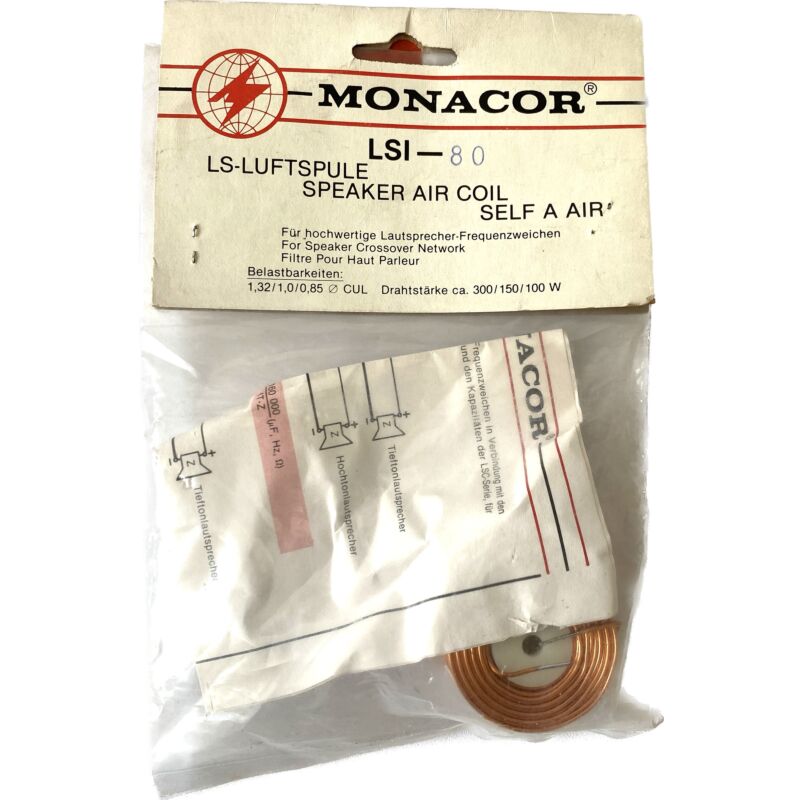 Monacor LSI-80 air coil 0.8mH - 1.0cul - 0.45Ω - 150W