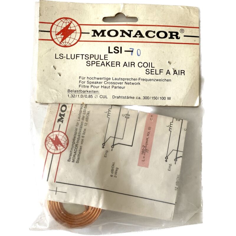 Monacor LSI-70  air coil 0.7mH - 1.0cul - 0.50Ω - 150W