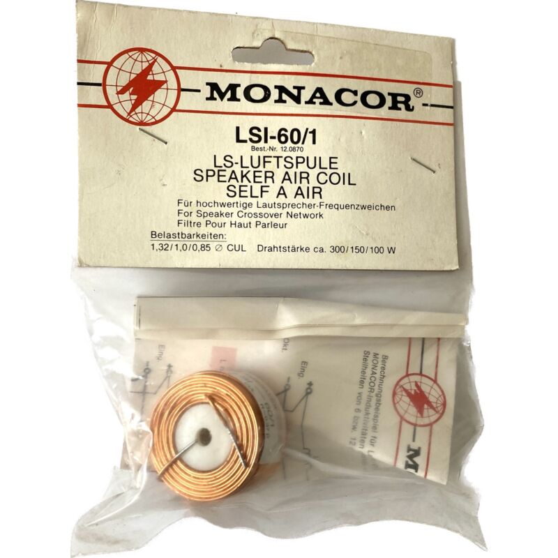 Monacor LSI-60-1 air coil 0.6mH - 1.0cul - 0.37Ω - 150W