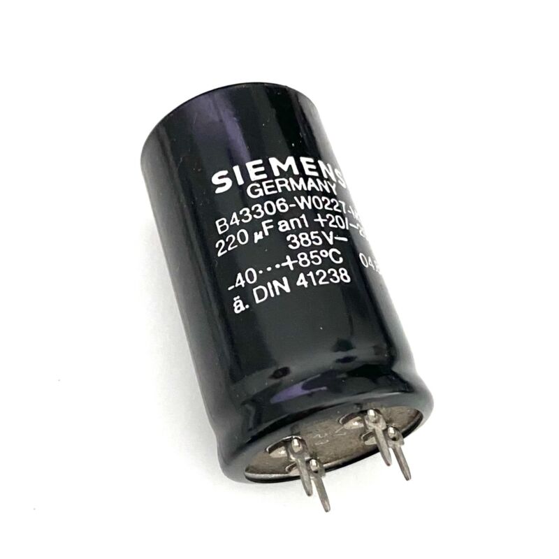 Siemens B43306 Capacitor 220 uF - 385V - 85°C - snap-in - 30 x 54 mm.
